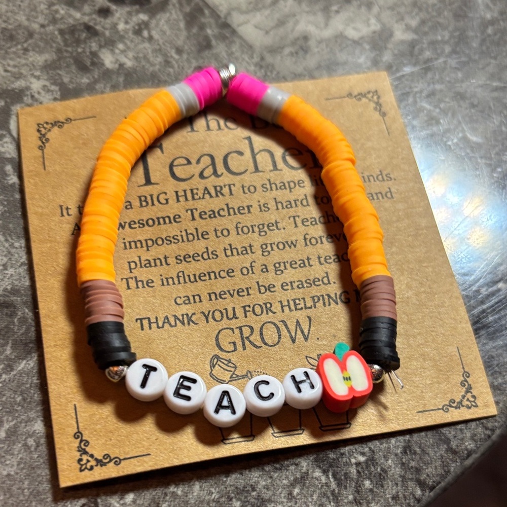 PENCIL Beaded Teacher Bracelet new - Picture 4 of 5